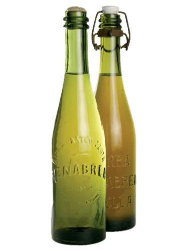 first menabrea logo embossed on glass bottles image