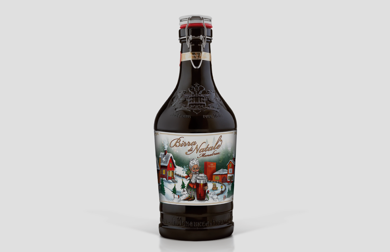 Image of 2 litres of Menabrea Christmas Beer format to enjoy and share.